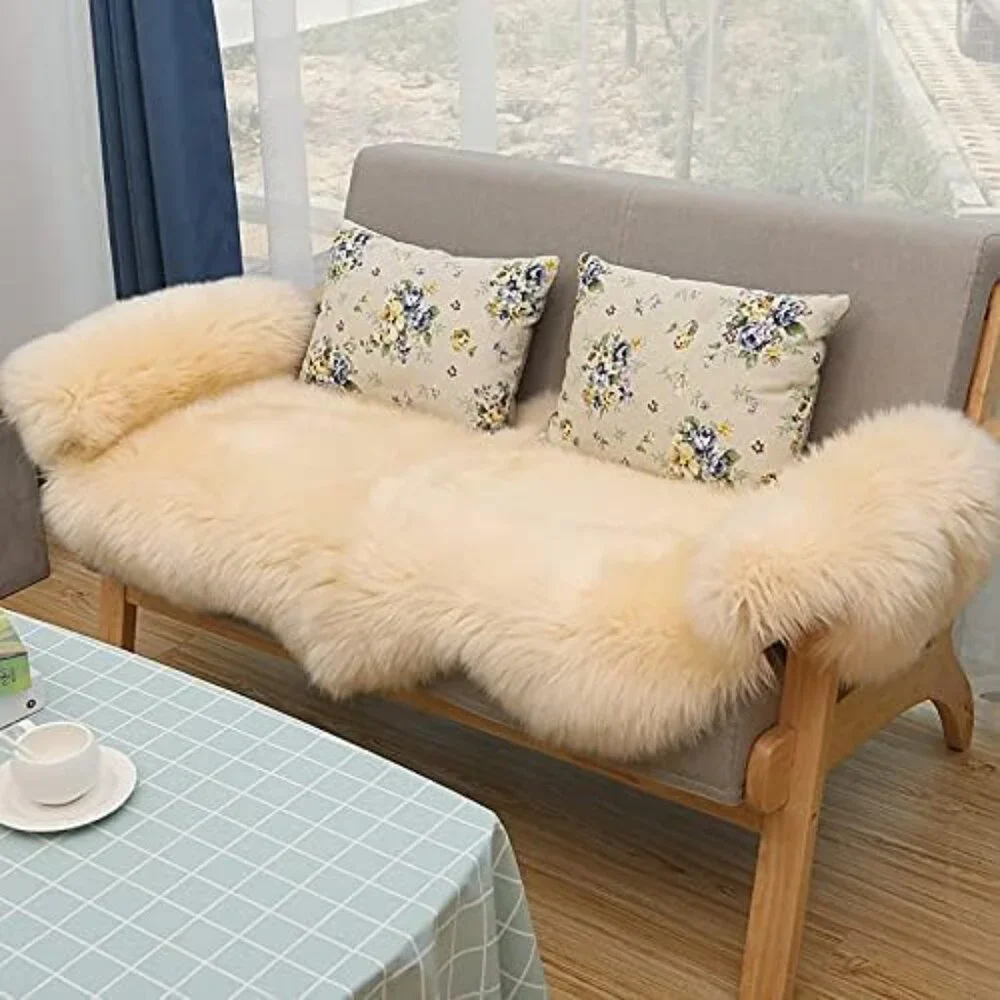 New Premium Genuine Sheepskin Rug Beige Real Australia Sheepskin Natural Luxury